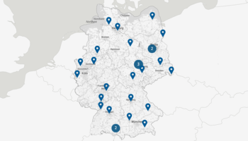Beispielregionen der industriellen Bioökonomie | © Bundesministerium für Wirtschaft und Klimaschutz Landkarte Beispielregionen der industriellen Bioökonomie | © Bundesministerium für Wirtschaft und Klimaschutz