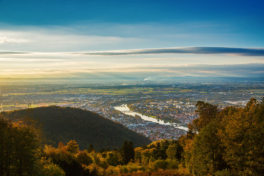 Luftaufnahme von Heidelberg, aufgenommen auf dem  Königstuhl | © MRN GmbH
